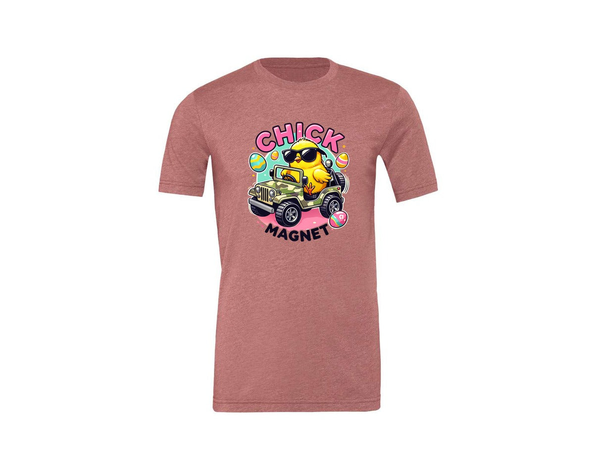 brand:Generic|color:Heather Mauve|Chick Magnet Easter Chick Cool Graphic T-Shirt