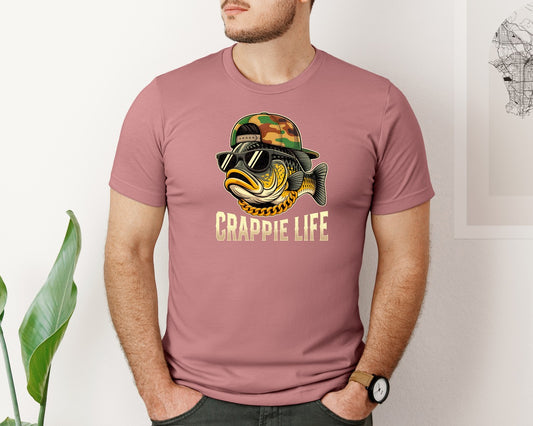 Crappie Fishing Crappy Dad Life Graphic T-Shirt