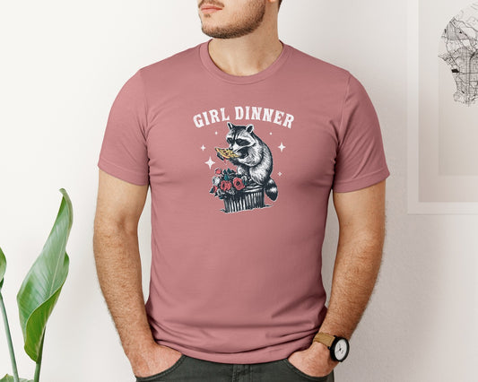 Girl Dinner Raccoon Eat Pizza Shirt Graphic T-Shirt
