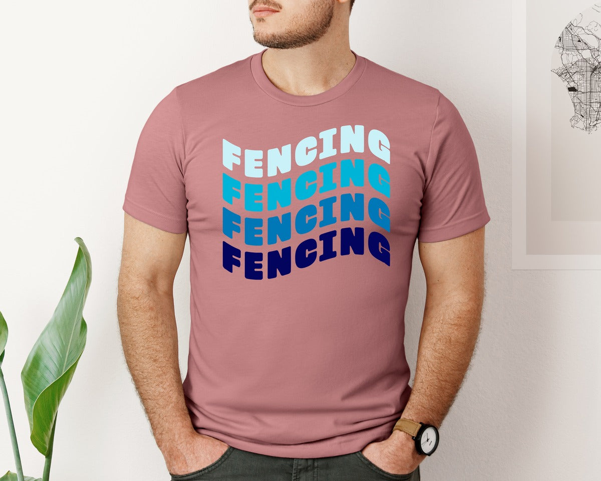 brand:Bella Canvas|color:Heather Mauve|Retro Fencing T Shirt Design Vector Graphic T-Shirt