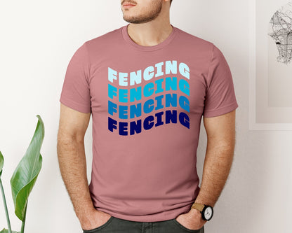 brand:Bella Canvas|color:Heather Mauve|Retro Fencing T Shirt Design Vector Graphic T-Shirt