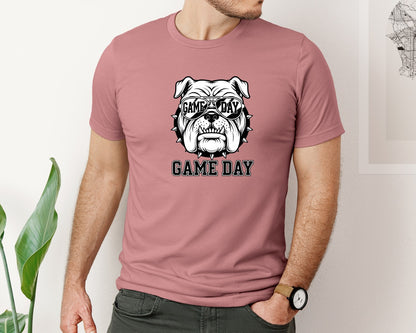 brand:Bella Canvas|color:Heather Mauve|Game Day Bulldog Football Eagles Mascot 2 Graphic T-Shirt