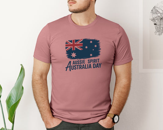 Grunge Aussie Spirit Flag Design Graphic T-Shirt