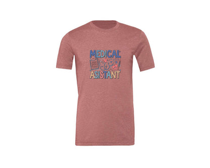brand:Generic|color:Heather Mauve|Medical Assistant 7 Graphic T-Shirt