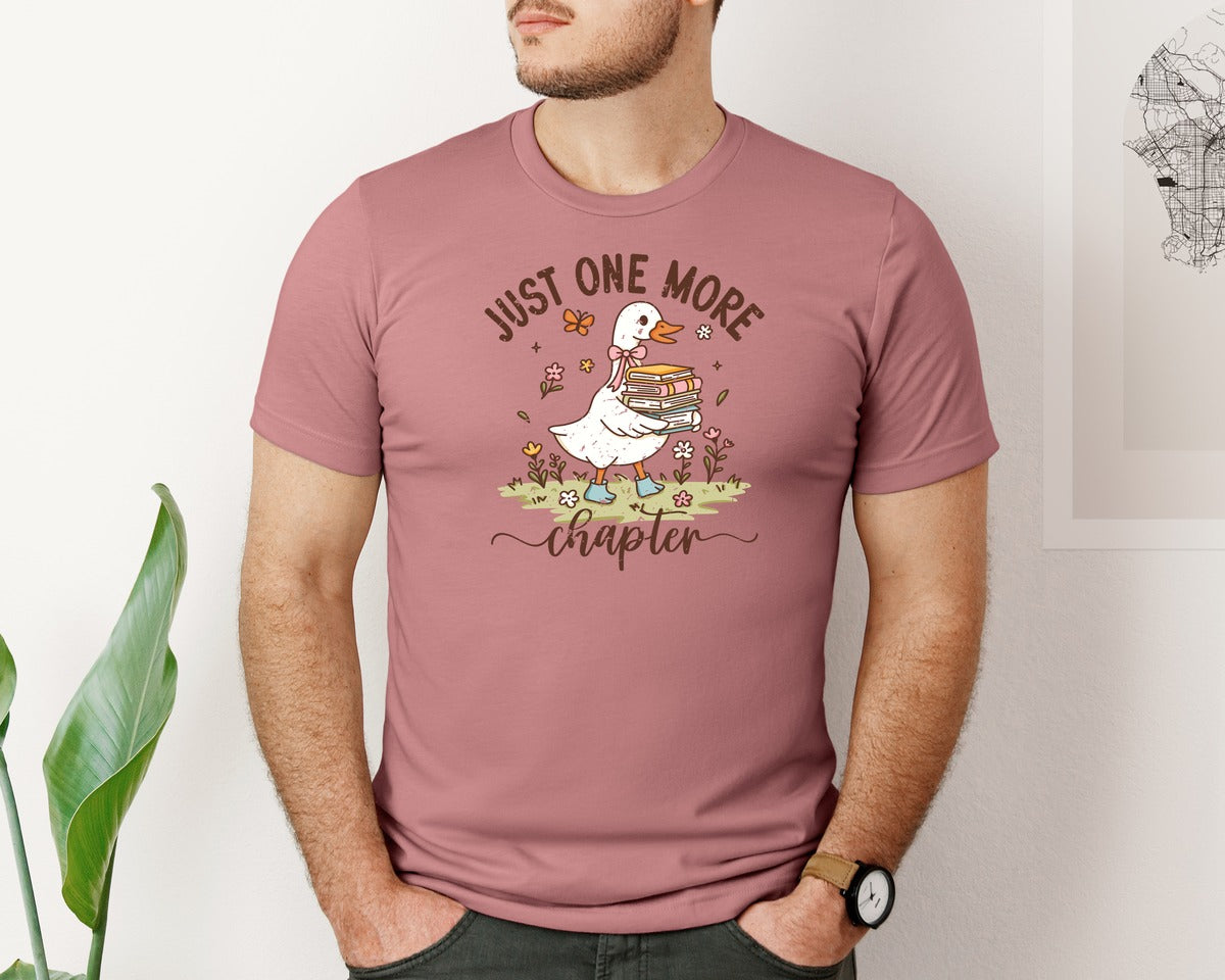 brand:Bella Canvas|color:Heather Mauve|Silly Goose Book Just One More Chapter Graphic T-Shirt