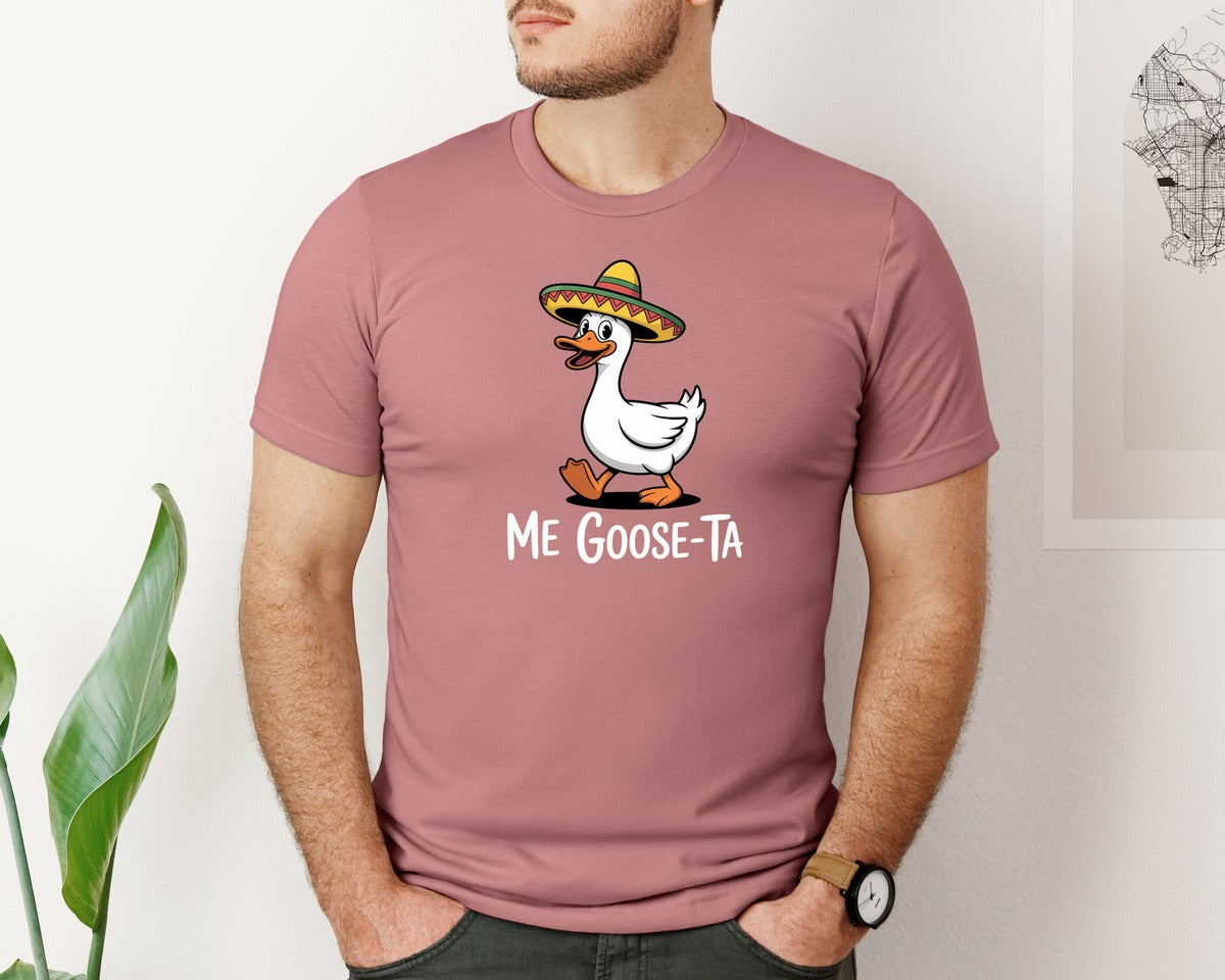 brand:Bella Canvas|color:Heather Mauve|Me Goose Ta Funny Goose Graphic T-Shirt