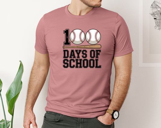 100 Days Of School Baseball 3 Graphic T-Shirt
