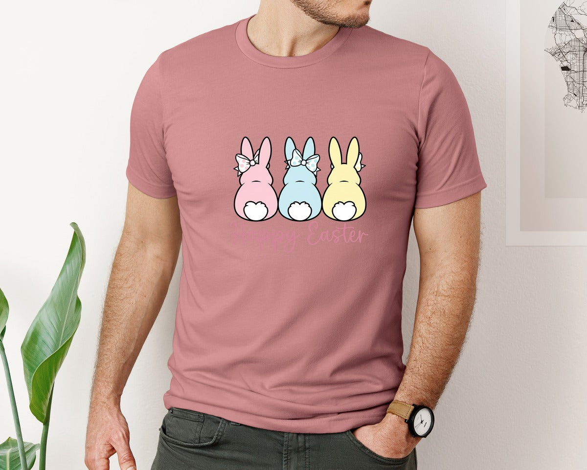 brand:Bella Canvas|color:Heather Mauve|Easter Bunny 40 Graphic T-Shirt