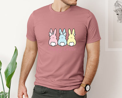 brand:Bella Canvas|color:Heather Mauve|Easter Bunny 40 Graphic T-Shirt