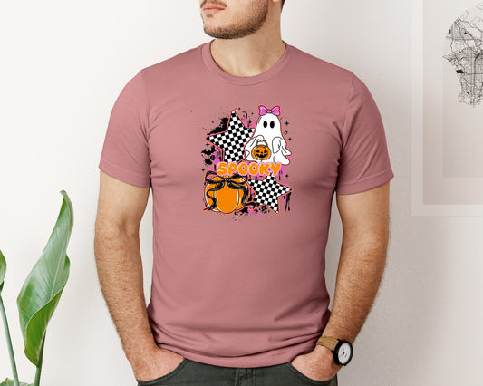 Retro Spooky Ghost Cute Halloween Graphic T-Shirt
