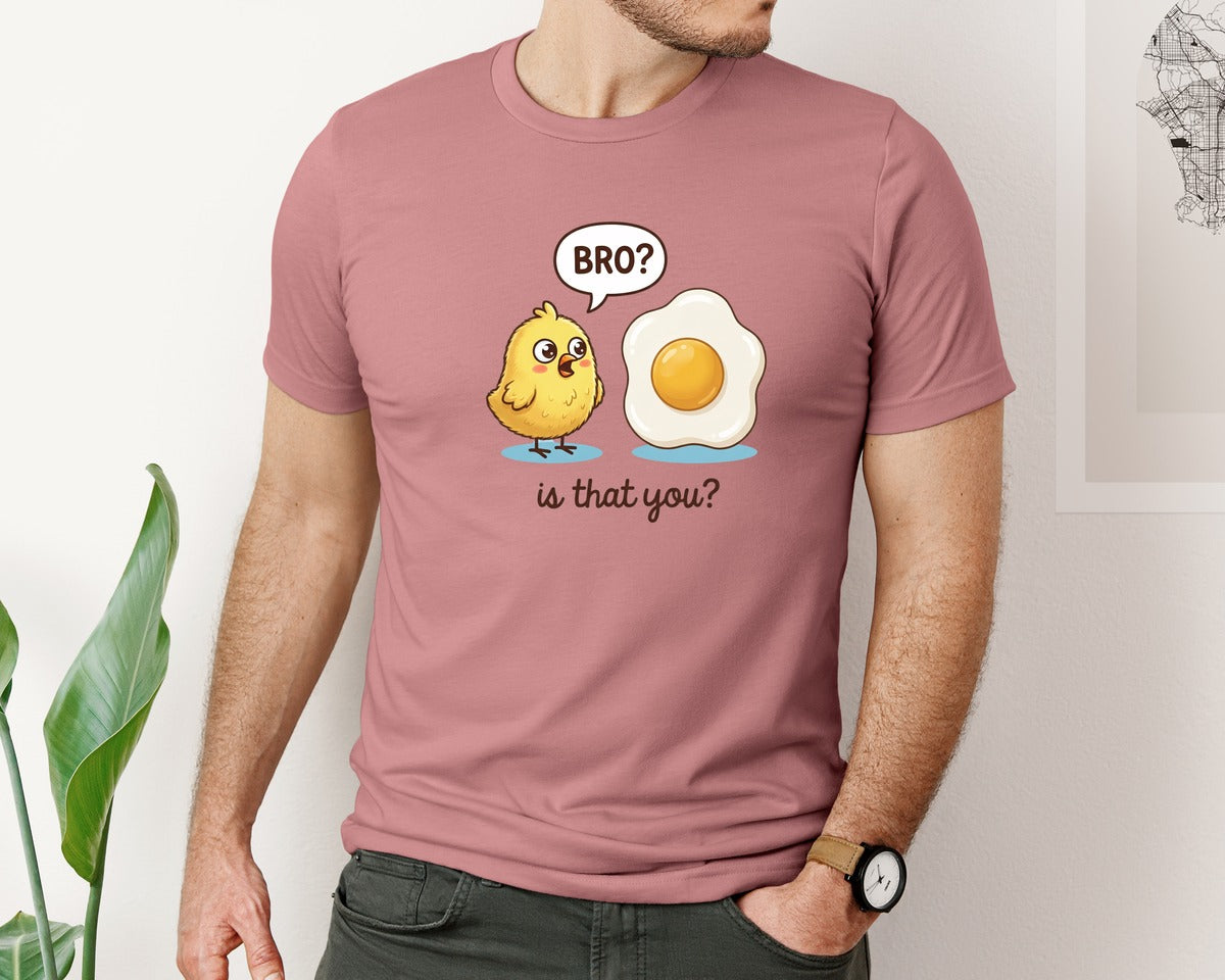 brand:Bella Canvas|color:Heather Mauve|Bro Is That You Chick Sarcastic Egg Tshirt 2 Graphic T-Shirt