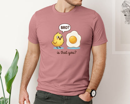 brand:Bella Canvas|color:Heather Mauve|Bro Is That You Chick Sarcastic Egg Tshirt 2 Graphic T-Shirt