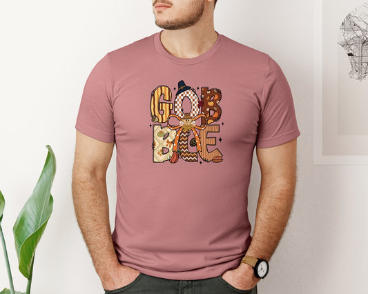 Gobble Thanksgiving Turkey Graphic T-Shirt