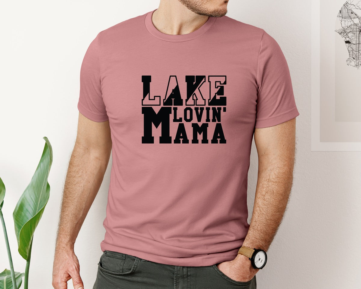 brand:Bella Canvas|color:Heather Mauve|Lake Lovin Mama 22 Graphic T-Shirt