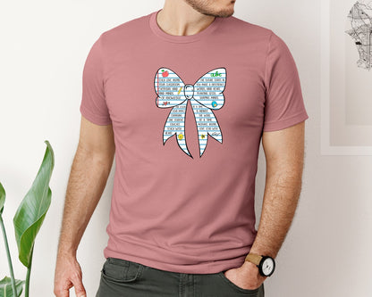 brand:Bella Canvas|color:Heather Mauve|Coquette Teacher Teach Love Inspire 2 Graphic T-Shirt