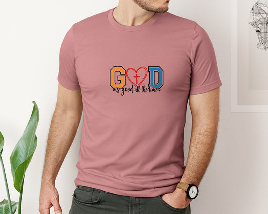 God Is Good Heart Design Graphic T-Shirt