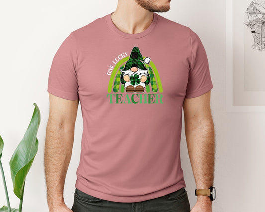 St Patricks Day Gnome Teacher Graphic T-Shirt