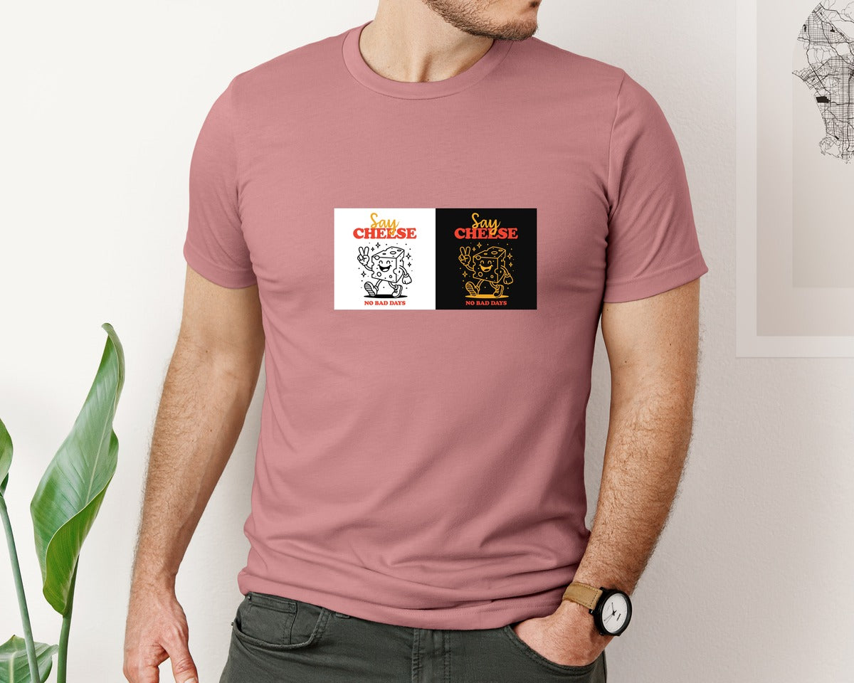 brand:Bella Canvas|color:Heather Mauve|Say Cheese No Bad Days Graphic T-Shirt