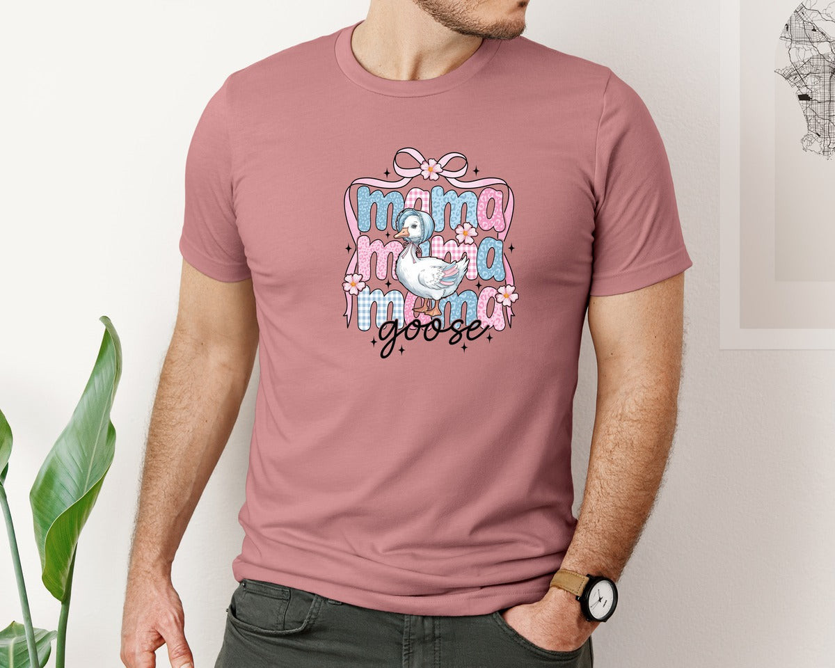 brand:Bella Canvas|color:Heather Mauve|Mama Goose Design Formom Graphic T-Shirt