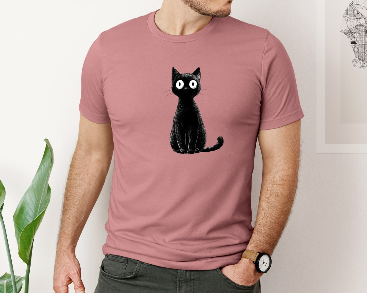 brand:Bella Canvas|color:Heather Mauve|Halloween Ghost And Cat 15 Graphic T-Shirt