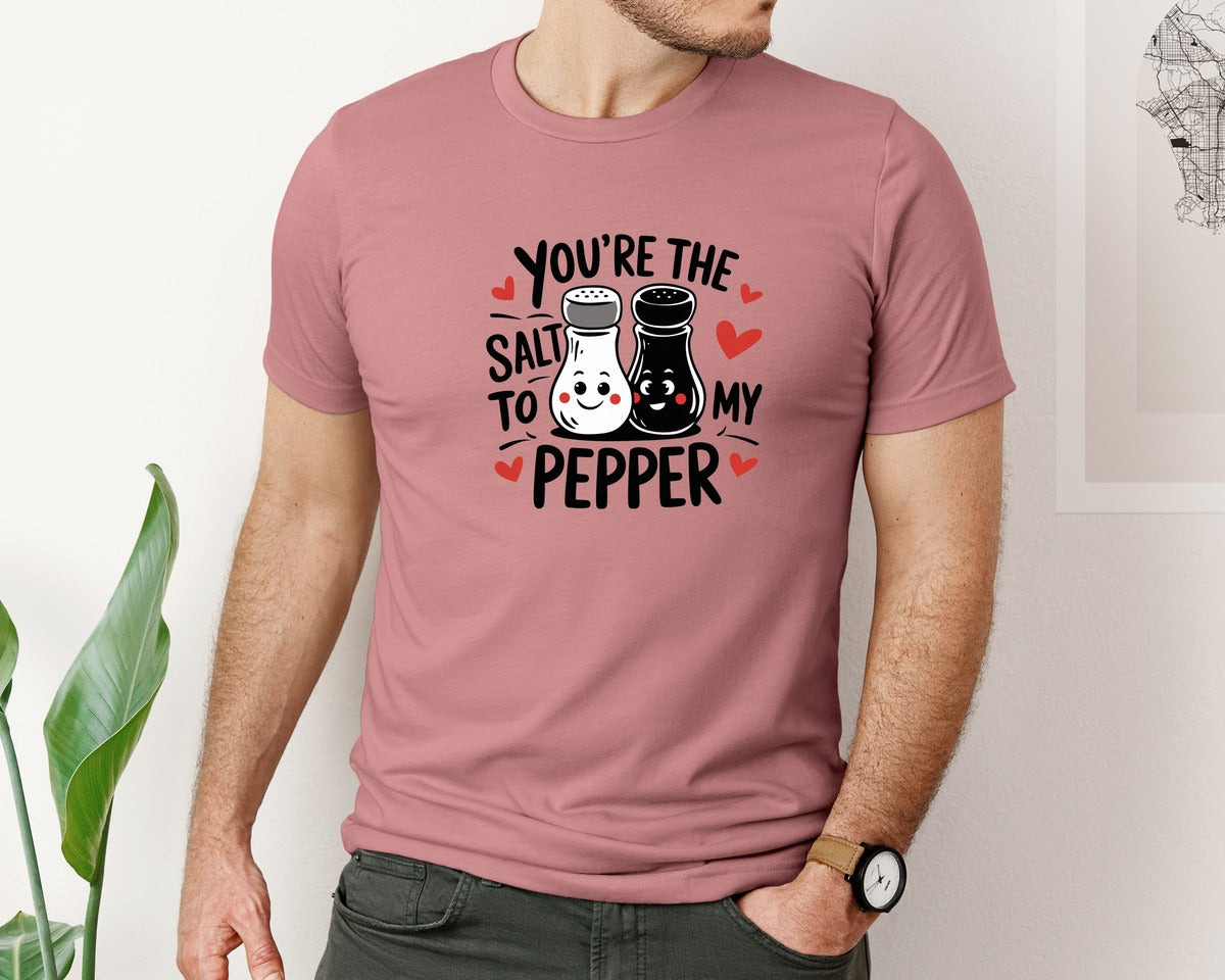 brand:Bella Canvas|color:Heather Mauve|Salt To My Pepper Design Graphic T-Shirt
