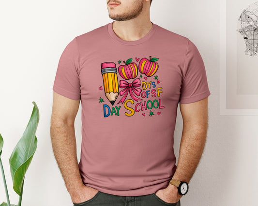 Kid Drawn 100 Days Of School Crayon 3 Graphic T-Shirt