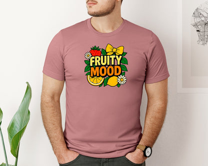 brand:Bella Canvas|color:Heather Mauve|Fruity Mood Summer T Shirt Graphic T-Shirt