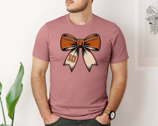 Custom Football Coquette Game Day Graphic T-Shirt