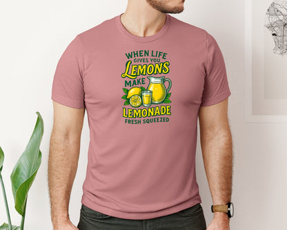brand:Bella Canvas|color:Heather Mauve|When Life Gives You Lemons Make T Shirt Graphic T-Shirt