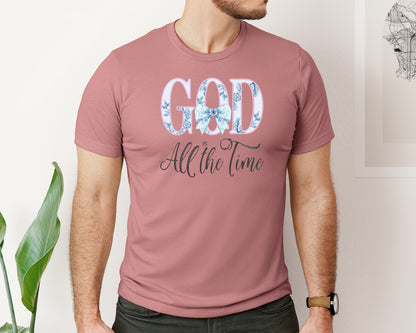 brand:Bella Canvas|color:Heather Mauve|God Is Good All The Time Bible Graphic T-Shirt