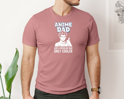 brand:Bella Canvas|color:Heather Mauve|Anime Dad Like A Regular Dad Only Cooler 2 Graphic T-Shirt