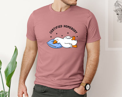 brand:Bella Canvas|color:Heather Mauve|Certified Homebody Goose Graphic T-Shirt