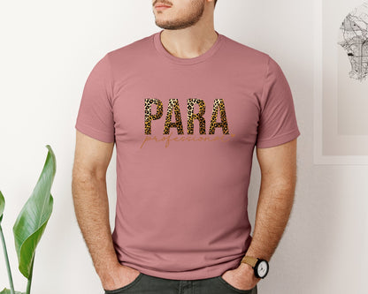 brand:Bella Canvas|color:Heather Mauve|Paraprofessional Teacher 3 Graphic T-Shirt