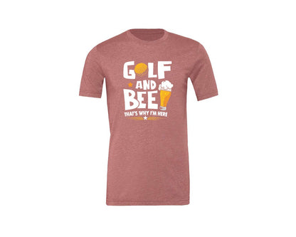 brand:Generic|color:Heather Mauve|Funny Golf Beer Lover T Shirt Desin Graphic T-Shirt