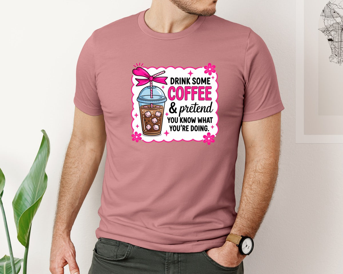 brand:Bella Canvas|color:Heather Mauve|Coffee Sarcastic Mental Health Graphic T-Shirt