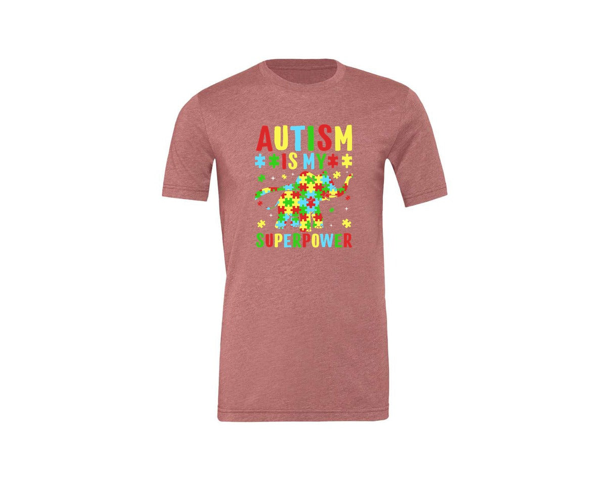 brand:Generic|color:Heather Mauve|Autism Is My Superpower T Shirt 2 Graphic T-Shirt