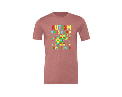 brand:Generic|color:Heather Mauve|Autism Is My Superpower T Shirt 2 Graphic T-Shirt