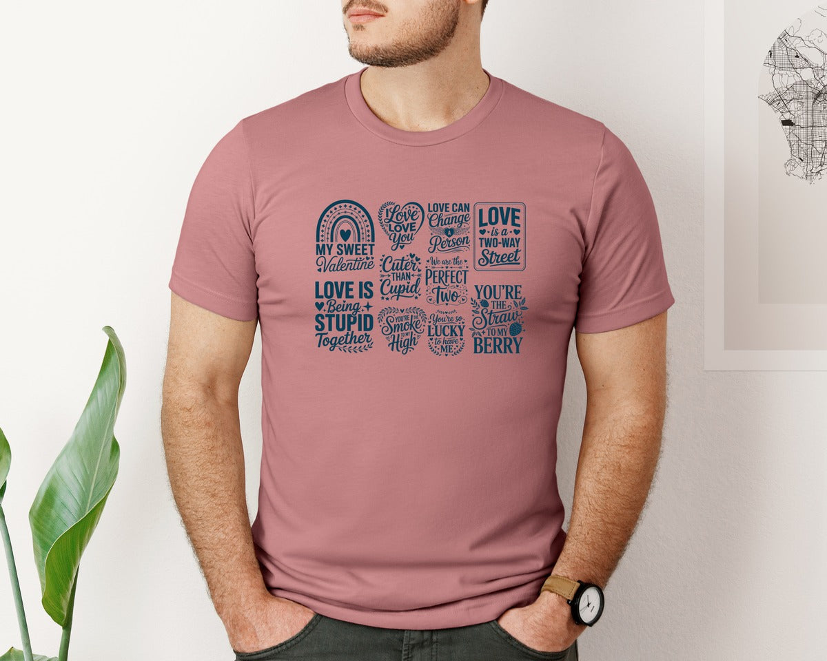 brand:Bella Canvas|color:Heather Mauve|Valentines Day 682 Graphic T-Shirt