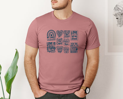 brand:Bella Canvas|color:Heather Mauve|Valentines Day 682 Graphic T-Shirt