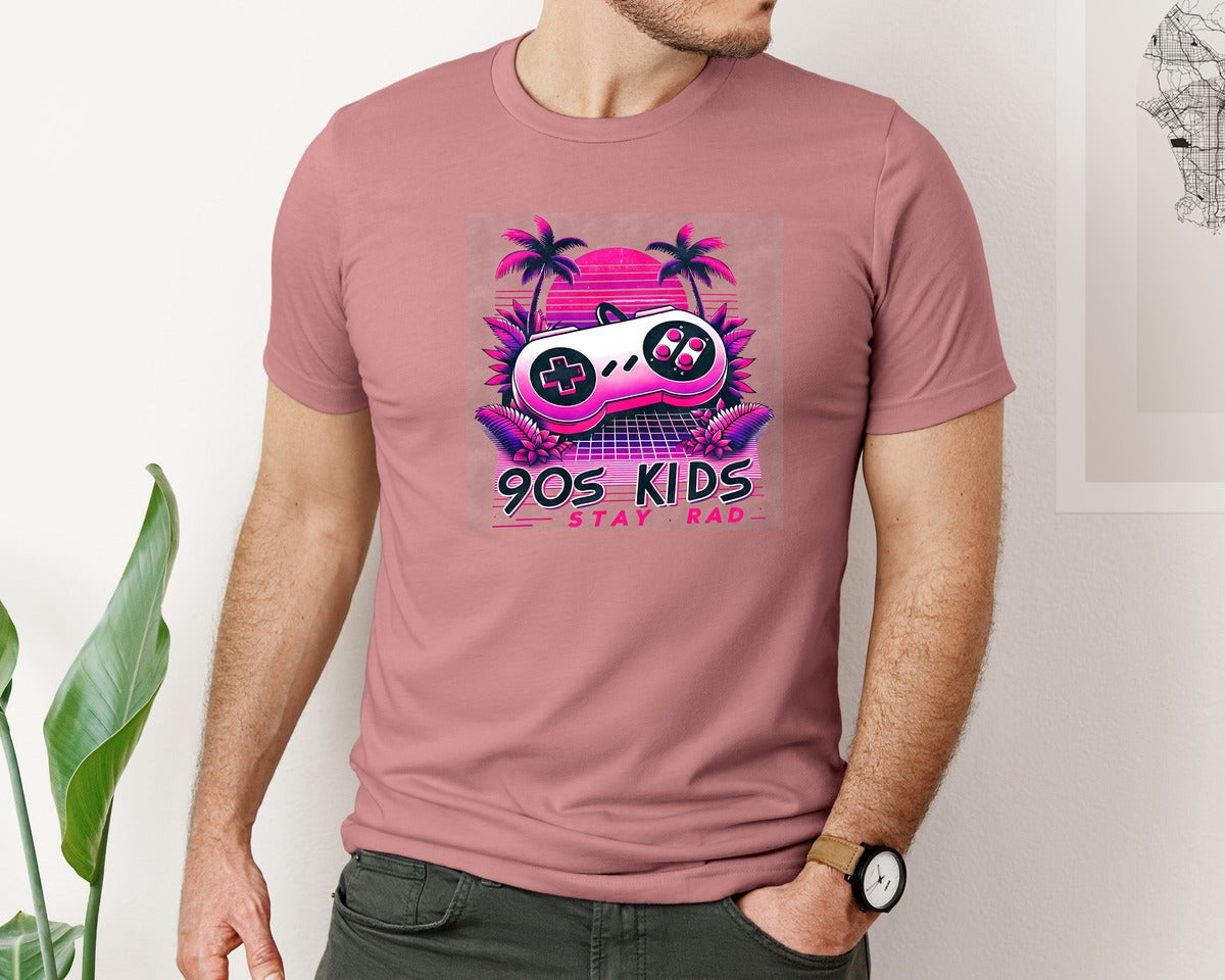 brand:Bella Canvas|color:Heather Mauve|80S And 90S Retro Pack Graphic T-Shirt