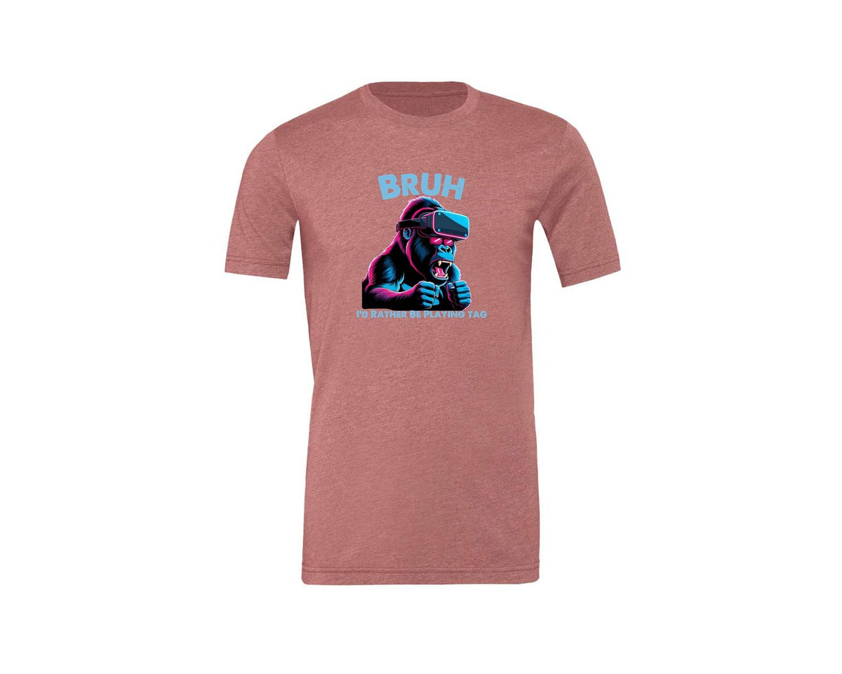 brand:Generic|color:Heather Mauve|Bruh Id Rather Be Playing Tag T Shirt Graphic T-Shirt