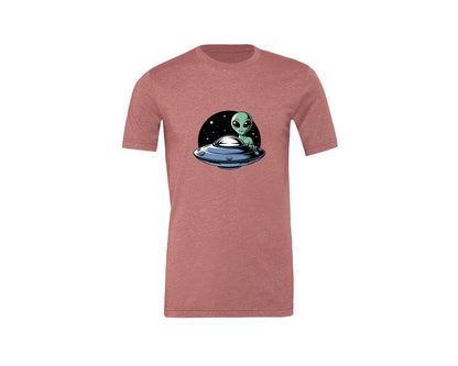 brand:Generic|color:Heather Mauve|Retro Vintage Ufo Alien T Shirt Design 4 Graphic T-Shirt