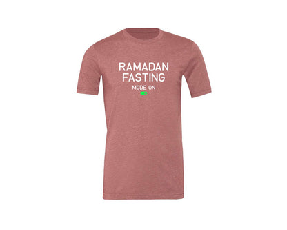 brand:Generic|color:Heather Mauve|Ramadan Fasting Mode On Ramadan Typogra Graphic T-Shirt