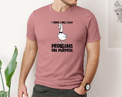 brand:Bella Canvas|color:Heather Mauve|Funny Goose Goose Meme Shirt Graphic T-Shirt