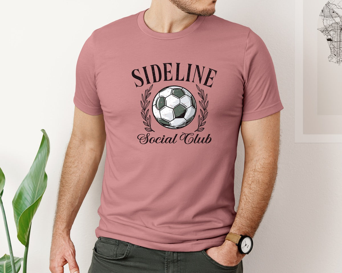 brand:Bella Canvas|color:Heather Mauve|Soccer Mom Sideline Social Club Graphic T-Shirt