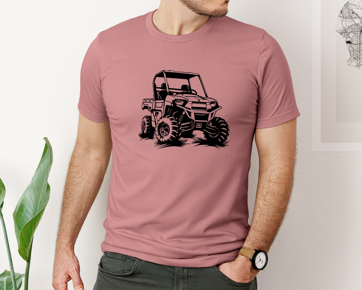 brand:Bella Canvas|color:Heather Mauve|Atv Atv Riding Graphic T-Shirt