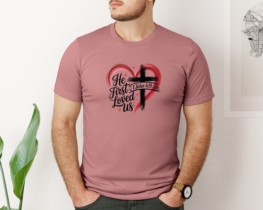 Heart Cross Valentine Jesus 2 Graphic T-Shirt