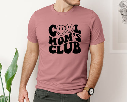 brand:Bella Canvas|color:Heather Mauve|Cool Moms Club Wavy 2 Graphic T-Shirt