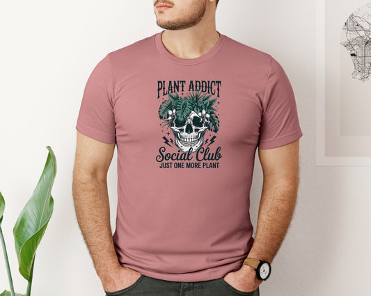 Plant Addict Skull Design Graphic T-Shirt