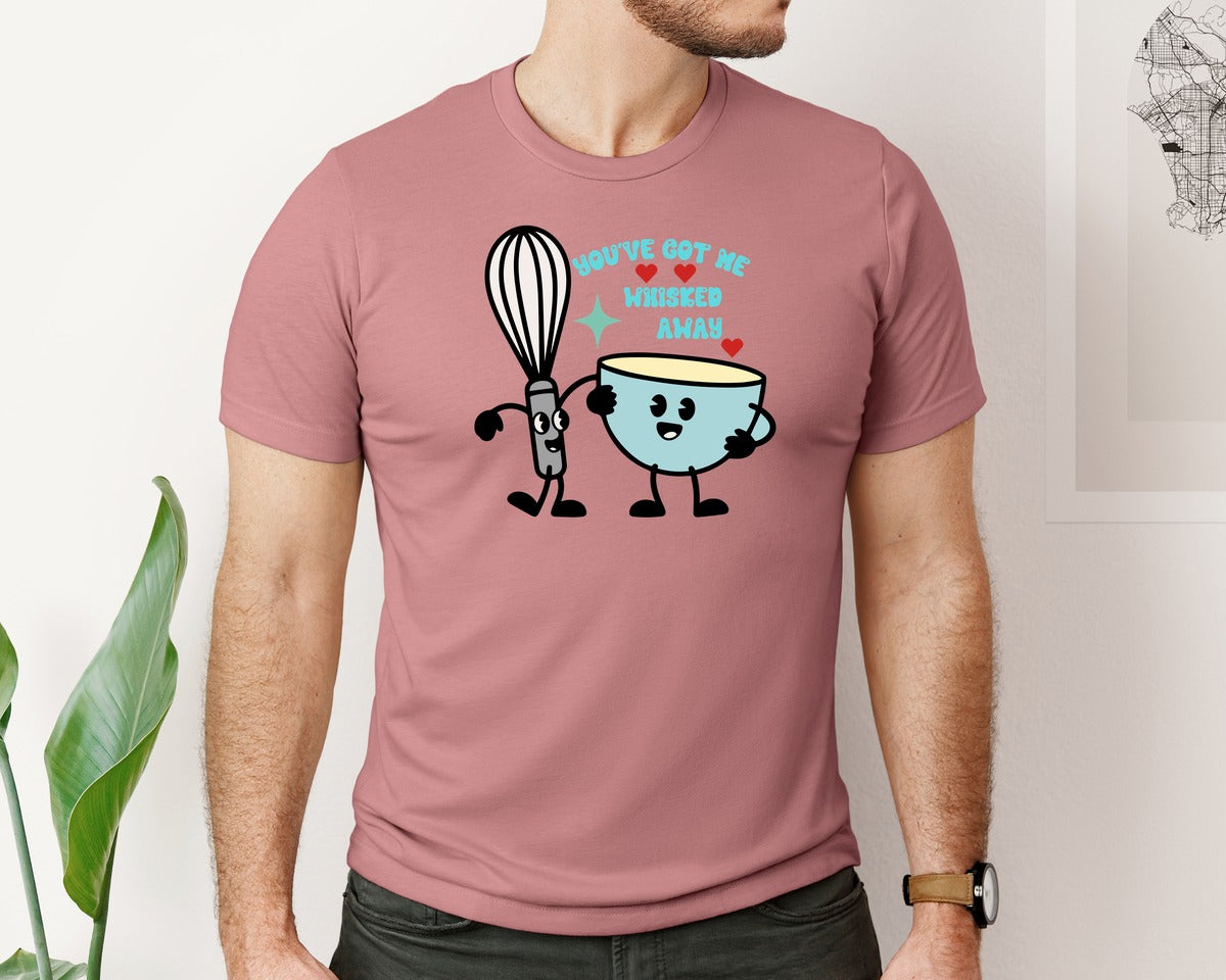 brand:Bella Canvas|color:Heather Mauve|Youve Got Me Whisked Away Cute Love Graphic T-Shirt